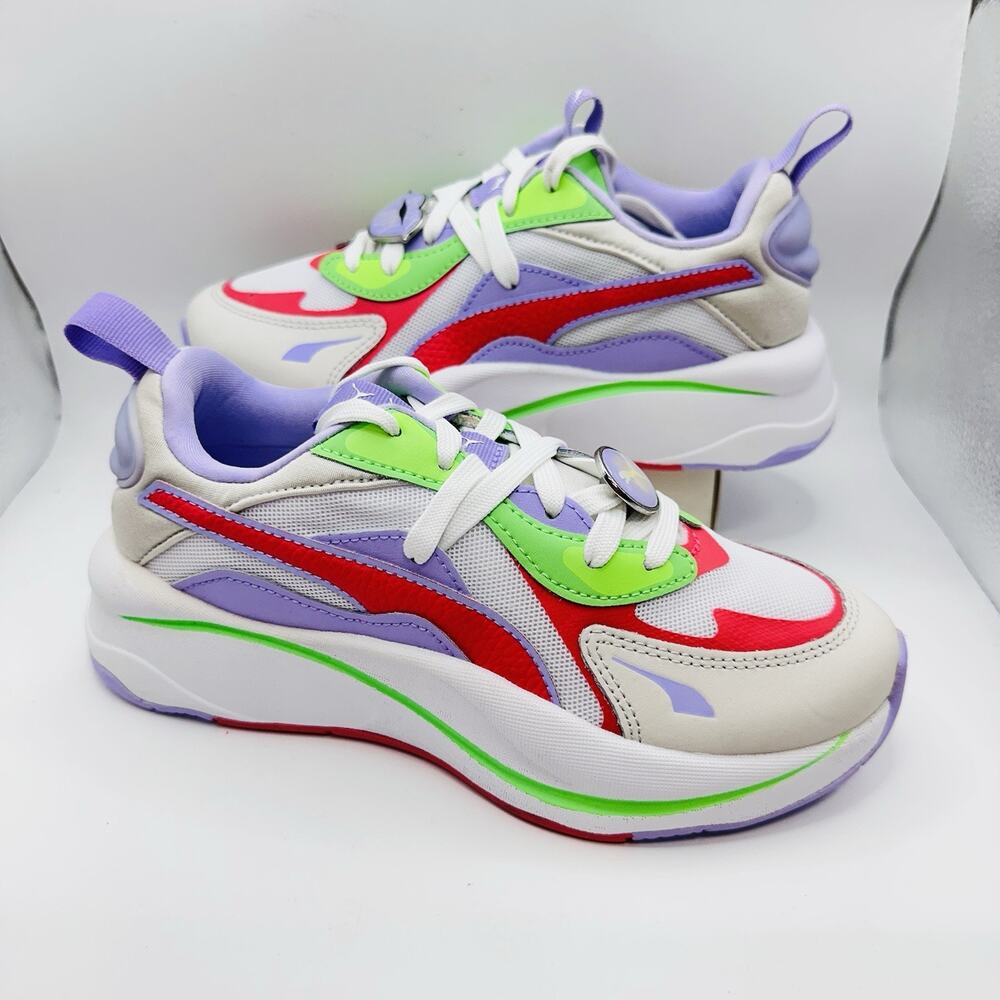 PUMA Women's RS-Curve IDW White/Nimbus Cloud/Sun Kissed Coral Shoes | Size 6
